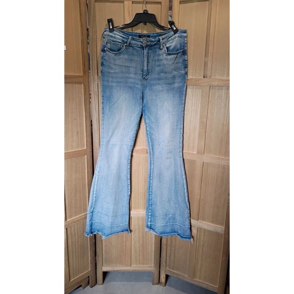 Just blue flare bell bottoms 15